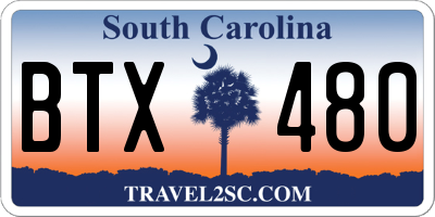 SC license plate BTX480