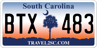 SC license plate BTX483