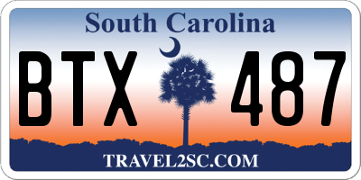 SC license plate BTX487