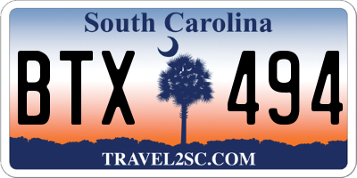 SC license plate BTX494