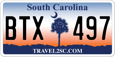 SC license plate BTX497