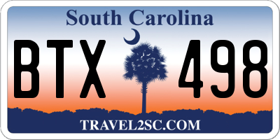 SC license plate BTX498