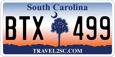 SC license plate BTX499