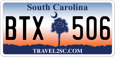 SC license plate BTX506