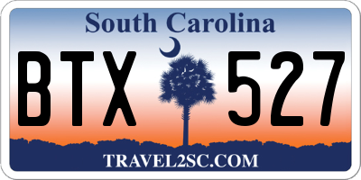 SC license plate BTX527