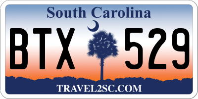 SC license plate BTX529