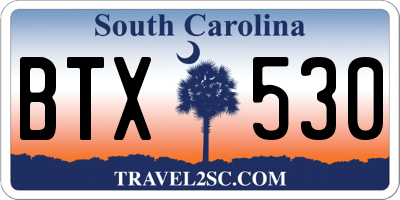 SC license plate BTX530