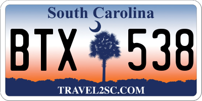 SC license plate BTX538