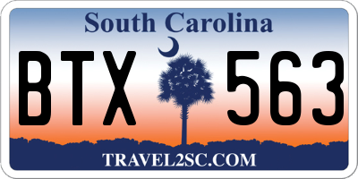 SC license plate BTX563