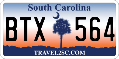 SC license plate BTX564