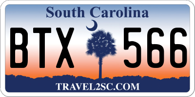 SC license plate BTX566