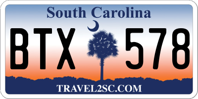 SC license plate BTX578