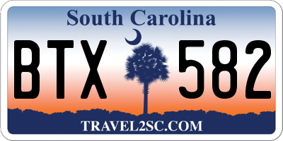 SC license plate BTX582