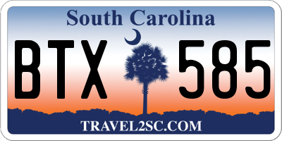 SC license plate BTX585