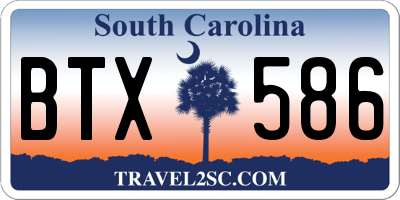 SC license plate BTX586