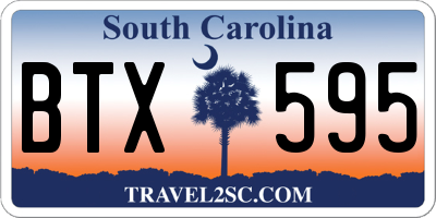 SC license plate BTX595