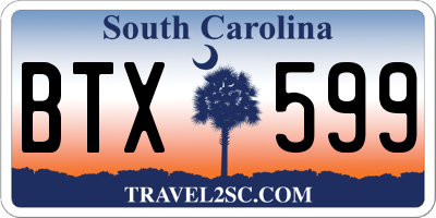 SC license plate BTX599