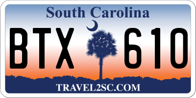 SC license plate BTX610