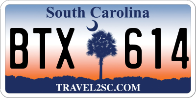 SC license plate BTX614