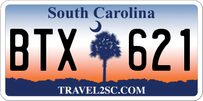 SC license plate BTX621