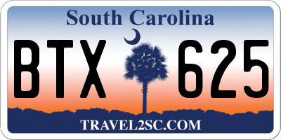 SC license plate BTX625