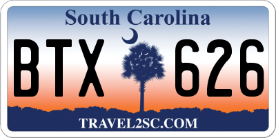 SC license plate BTX626
