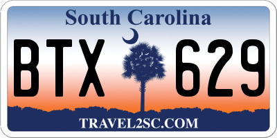 SC license plate BTX629