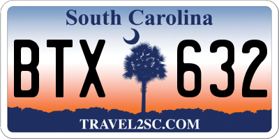 SC license plate BTX632