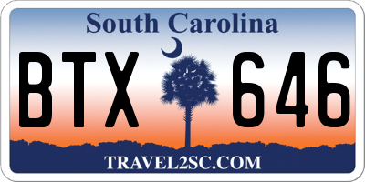 SC license plate BTX646