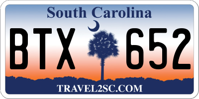 SC license plate BTX652
