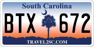 SC license plate BTX672