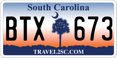 SC license plate BTX673