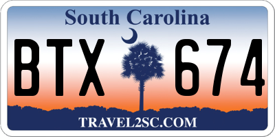 SC license plate BTX674