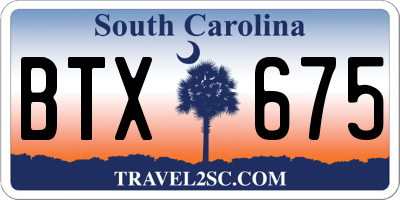 SC license plate BTX675