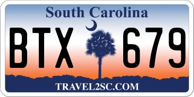 SC license plate BTX679