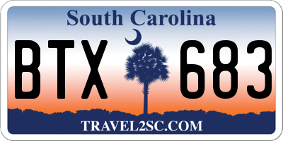 SC license plate BTX683