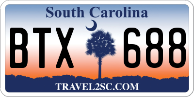 SC license plate BTX688