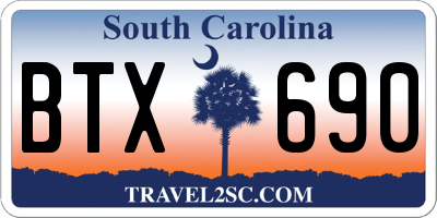 SC license plate BTX690