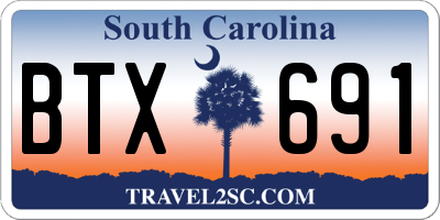 SC license plate BTX691
