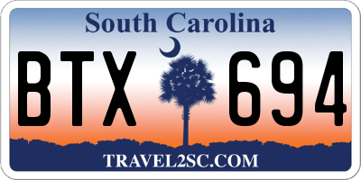 SC license plate BTX694