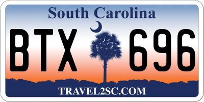 SC license plate BTX696