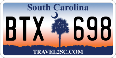 SC license plate BTX698