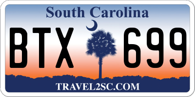 SC license plate BTX699
