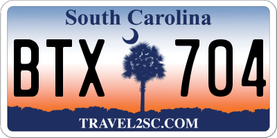 SC license plate BTX704