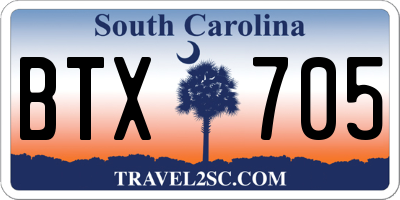 SC license plate BTX705