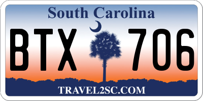 SC license plate BTX706