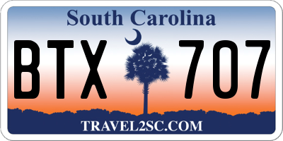 SC license plate BTX707