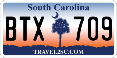 SC license plate BTX709