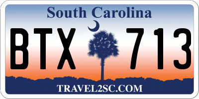 SC license plate BTX713