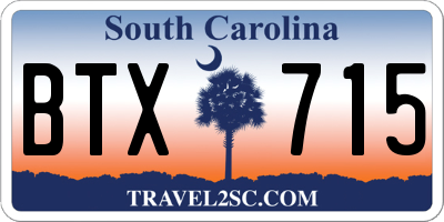 SC license plate BTX715